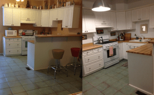 Kitchen before and after.