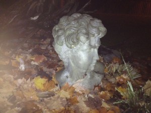 Admittedly this photo is slightly creepy. David is far lovelier in the daytime.