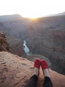 I feel strange publishing a post without a photo, so here's one of my feet dangling on the edge of the Grand Canyon.