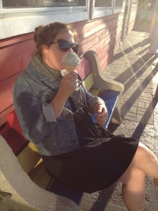 Me, stuffing my face as I always do on date night