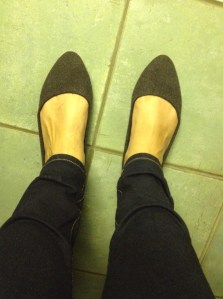 New woolly grey shoes.