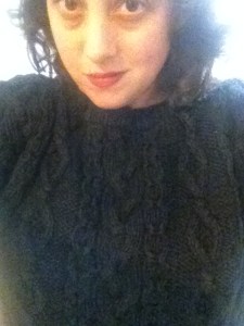 This is my favourite sweater in the universe. It makes me look like a big burnt marshmallow, but it's delightfully warm and cozy.