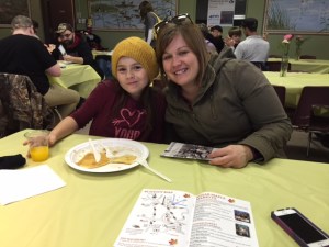 Danielle and Naomi, and some pancakes