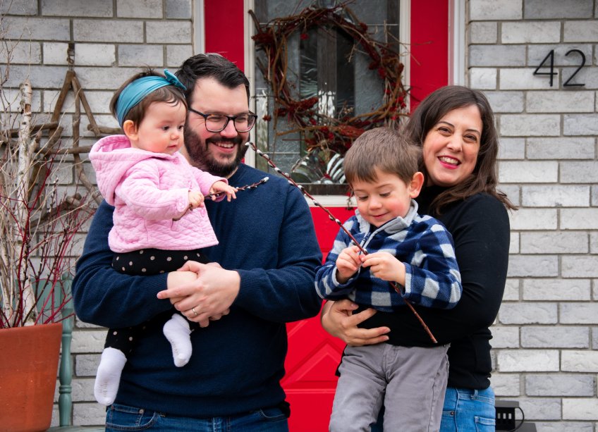 JF, me and the kids on the front porch.